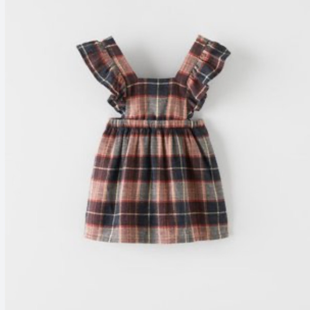 Zara plaid pinafore dress 2-3 years